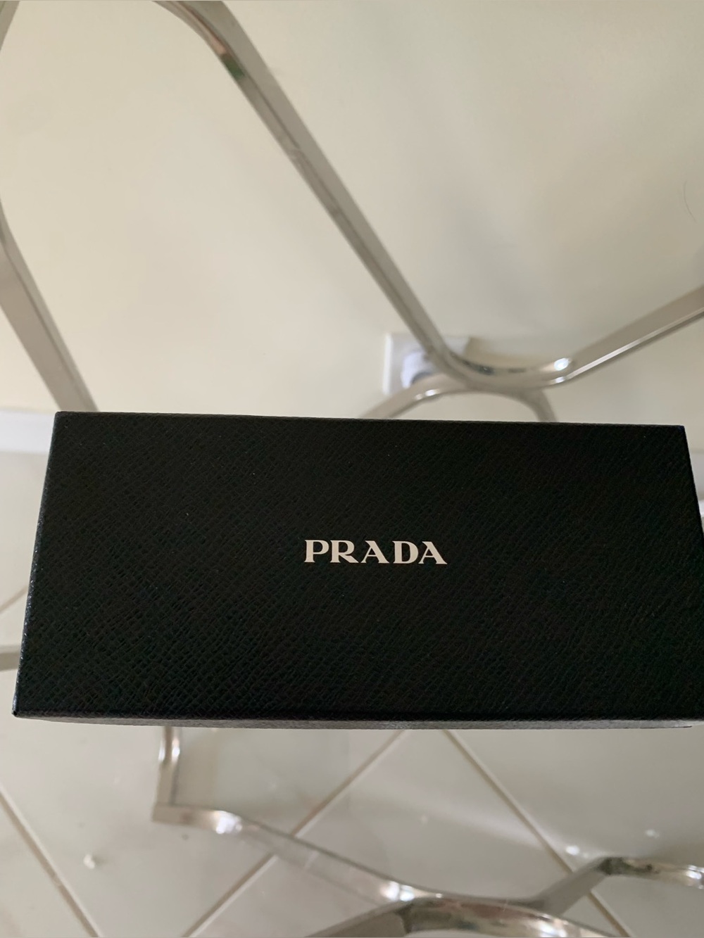 Prada cardboard box with cleaning cloth for glasses